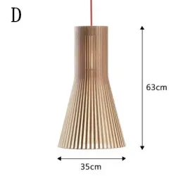 Lampa Wisząca LED, Nowoczesny Design, Drewniana