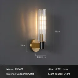 Kinkiet LED, Nowoczesny Design, Złoty Mosiądz, Styl Modern