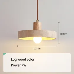 Lampa Wisząca LED, Styl Japoński, Kamienny Klosz, Naturalny Design