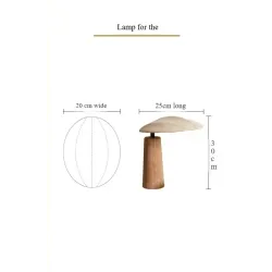 Lampa Stołowa LED, Drewniana Podstawa, Art Deco, Styl Vintage