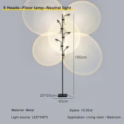 Lampa Stojąca LED z Projekcją Zachodu Słońca, Aluminiowa