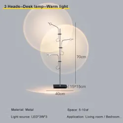 Lampa Stojąca LED z Projekcją Zachodu Słońca, Aluminiowa