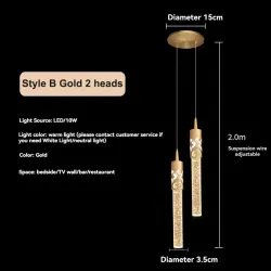 Nowoczesna Lampa Wisząca LED, Złota i Czarna, Styl Industrialny