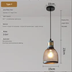 Lampa wisząca betonowa do salonu, jadalni - styl retro