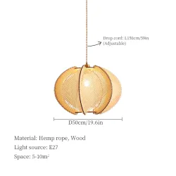 Lampa wisząca drewniana pojedyncza - styl japoński