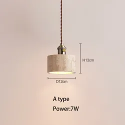 Lampa wisząca kamienna LED w stylu retro - do salonu, sypialni