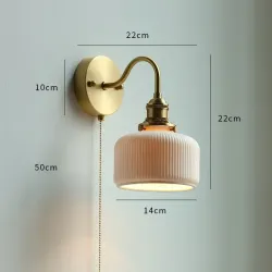 Lampa ścienna ceramiczna - do salonu, sypialni, łazienki, styl japoński