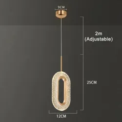 Lampa wisząca nowoczesna złota - do salonu, sypialni, przy łóżku