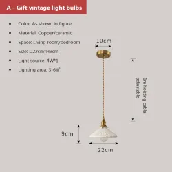 Lampa szklana wiszącą w stylu vintage - przy łóżku, w jadalni