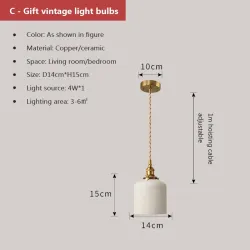 Lampa szklana wiszącą w stylu vintage - przy łóżku, w jadalni
