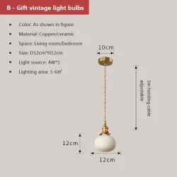 Lampa szklana wiszącą w stylu vintage - przy łóżku, w jadalni