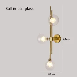 Lampa szklana, metalowa - kinkiet do sypialni, łazienki, salonu