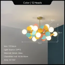 Lampa szklana wisząca - Do salonu, do pokoju dziecięcego, Styl Współczesny