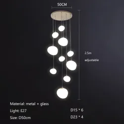Eleganckie lampy wiszące do salonu - szklane, LED