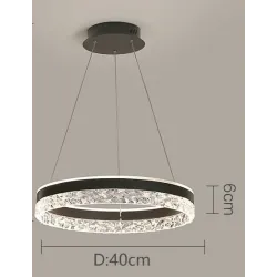 Lampa wisząca okrągła metalowa -  do salonu, jadalni, sypialni, LED, błyszcząca