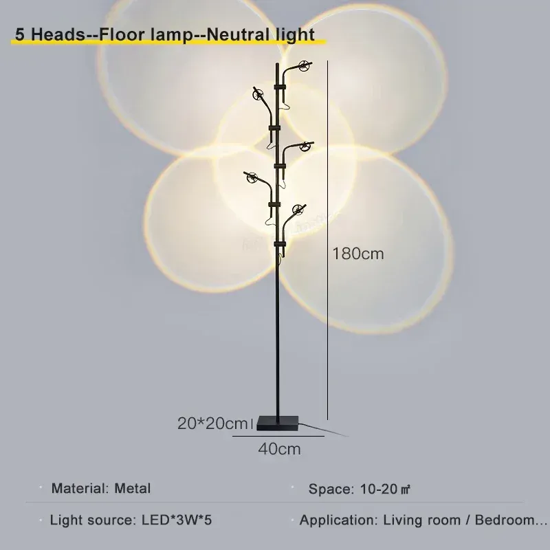 Lampa Stojąca LED z Projekcją Zachodu Słońca