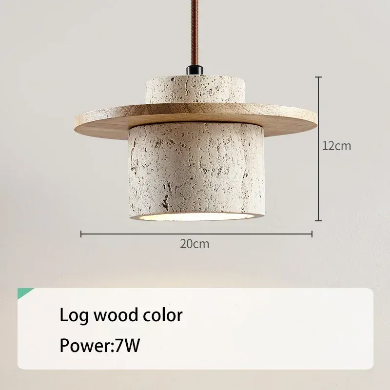Lampa wisząca przy łóżku kamienna