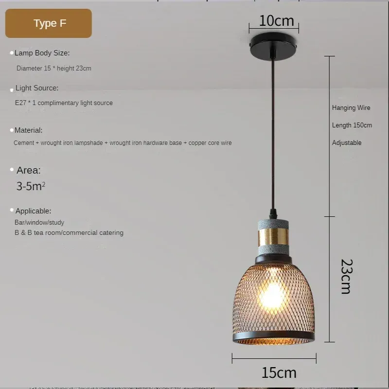 Lampa wisząca betonowa do salonu