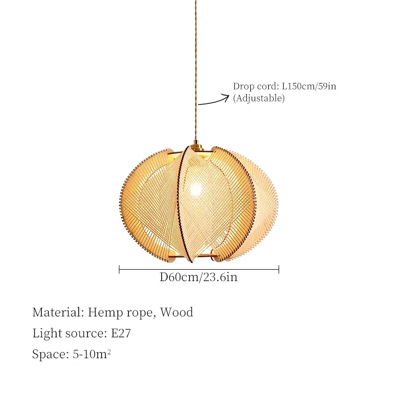 Lampa wisząca drewniana pojedyncza - styl japoński
