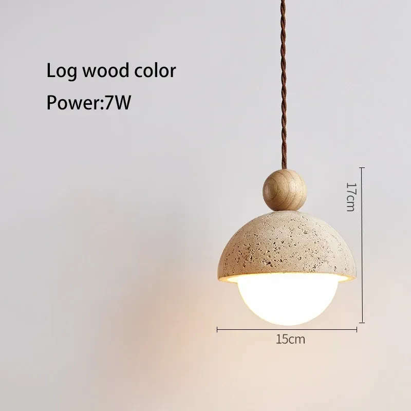 Lampa wisząca kula kamienna LED - styl nowoczesny