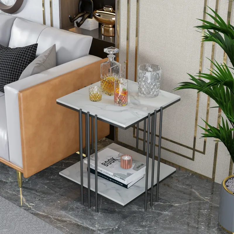 Stolik kawowy metalowy do salonu - styl nowoczesny