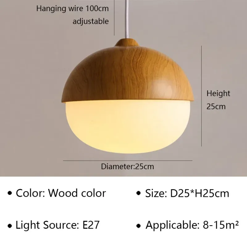 Lampa drewniana wisząca - do sypialni