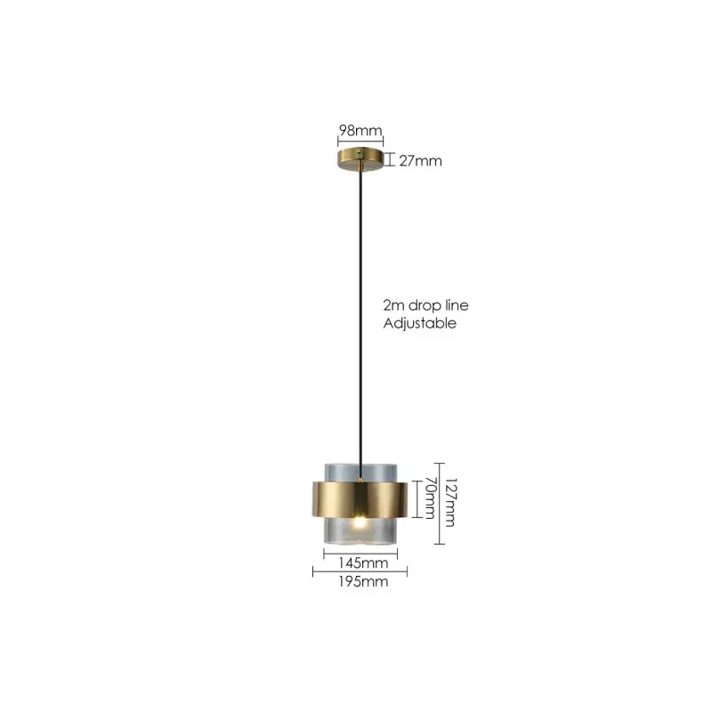 Lampa metalowa czarna wisząca - do sypialni