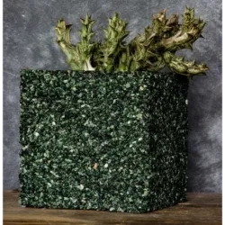 Luksusowa donica marmurowa 15x15x15 cm Marbi - Green 2 | Włoski design