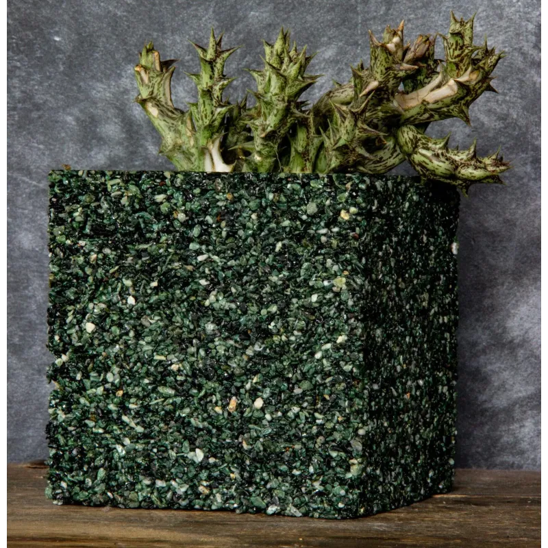 Luksusowa donica marmurowa 15x15x15 cm Marbi - Green 2 | Włoski design