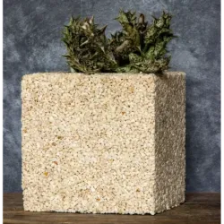 Dekoracyjna donica z kamienia Marbi - Gray 1 | 15x15x15 cm