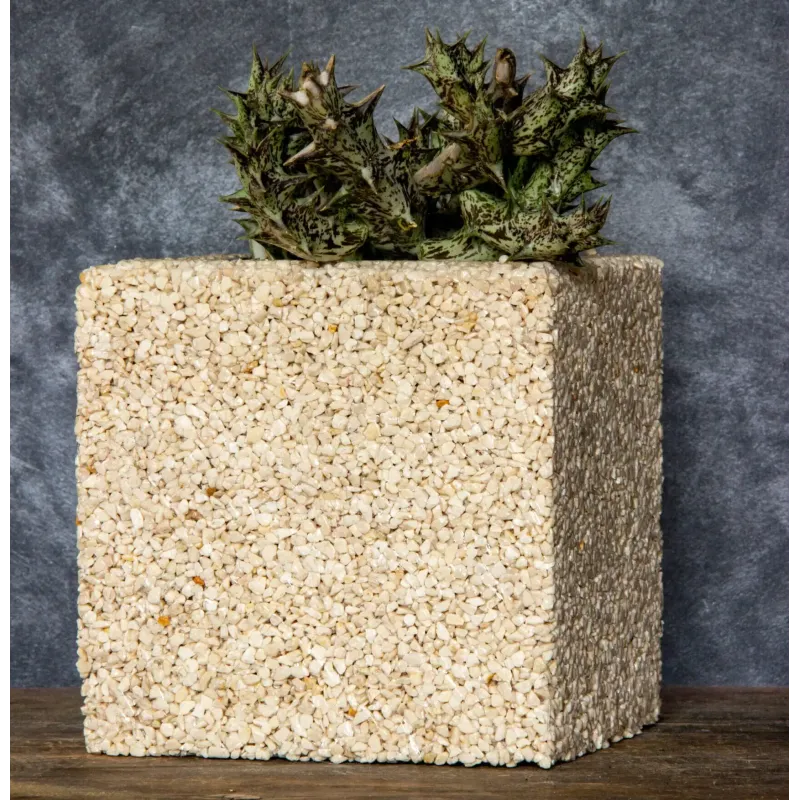 Dekoracyjna donica z kamienia Marbi - Gray 1 | 15x15x15 cm