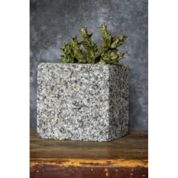 Szara donica z kamienia Marbi - Gray 2 | 15x15x15 cm