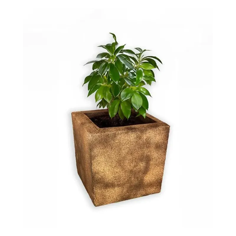 Żółta designerska donica 30x30x30 cm Modern - Yellow 1 | Do wnętrz i ogrodów