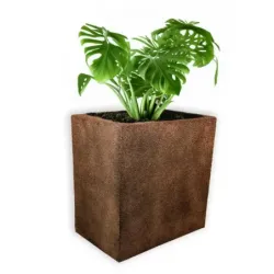 Srebrna donica wysoka 50x32x50 cm Modern – Silver 5 | Minimalizm i trwałość