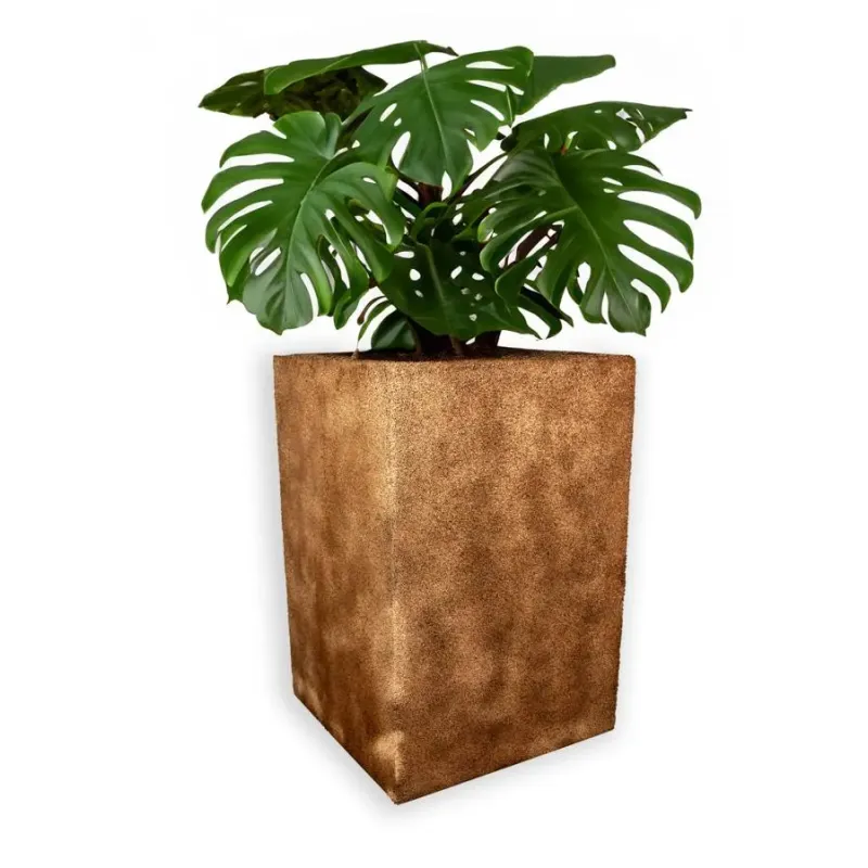 Donica miedziana wysoka kwadratowa 41x41x60cm Modern – Copper L4 | Elegancja i trwałość