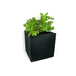 Srebrna donica kwadratowa duża 50x50x50 cm Modern – Silver 2 | Minimalizm i trwałość