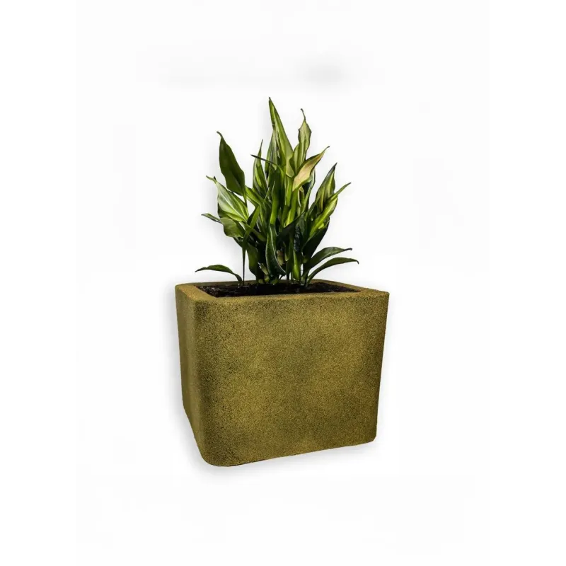 Srebrna donica kwadratowa 50x50x40 cm Modern – Daisy S | Minimalizm i elegancja
