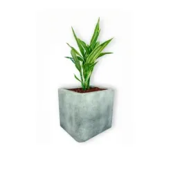 Srebrna donica kwadratowa 50x50x40 cm Modern – Daisy S | Minimalizm i elegancja