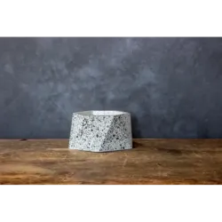 Biała doniczka sześciokątna z marmurem Dodo – Marble White | Beton i włoski detal