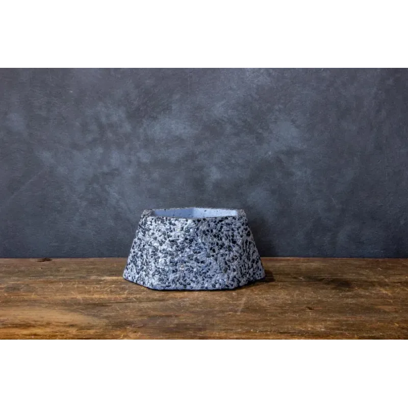 Niebieska doniczka sześciokątna z marmurem Dodo – Marble Blue | Wyrazista i stylowa