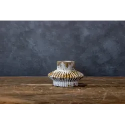 Złoty świecznik dekoracyjny na 1 tealight Dodo – HW 1 | Ręcznie malowany beton