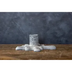 Świecznik marmurowy dekoracyjny z betonu na 1 tealight Dodo – Kleks Marble 1 | Artystyczny